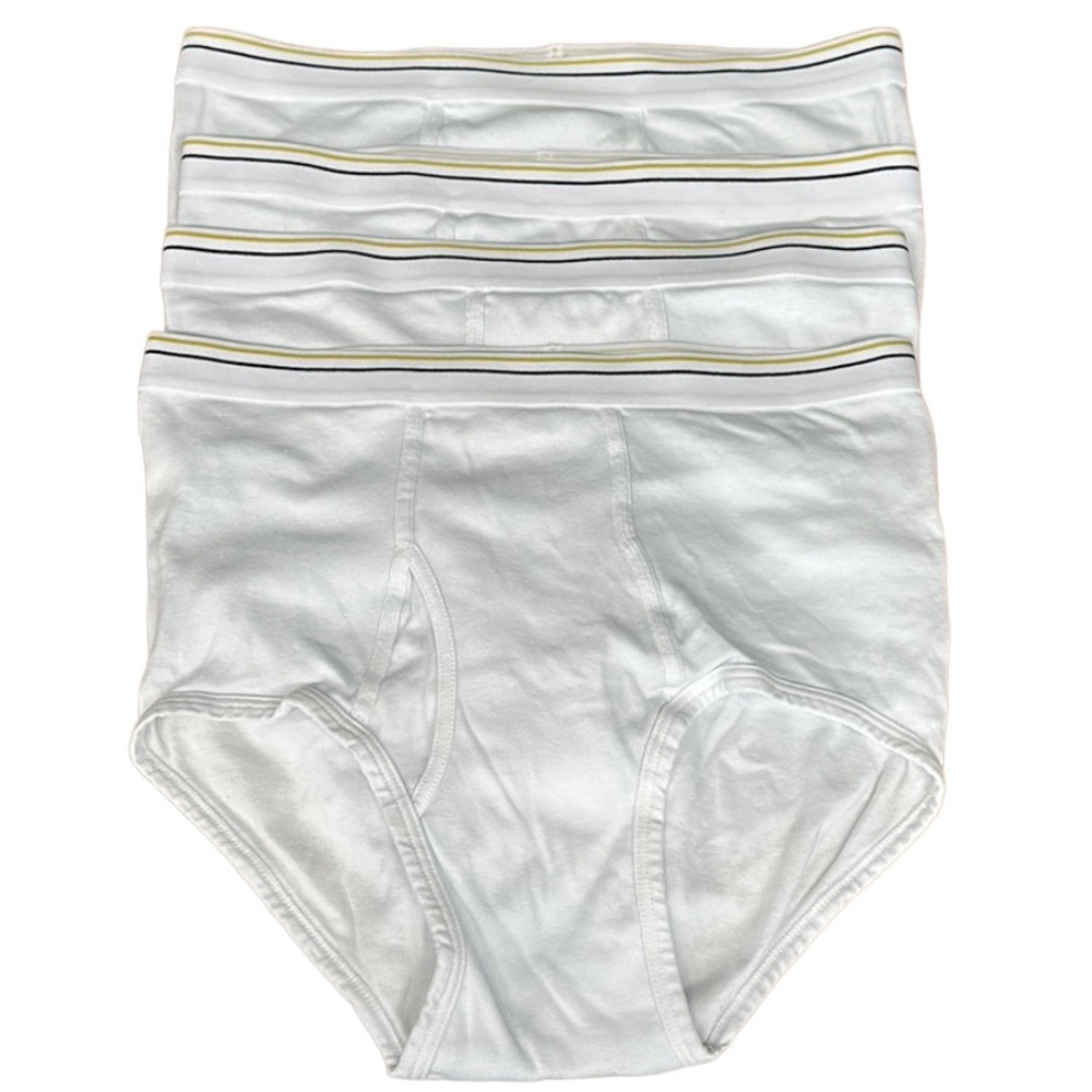 Stafford Full Cut Briefs 100% Cotton Lot Of 4 "New" White Tagless Men's Size 38